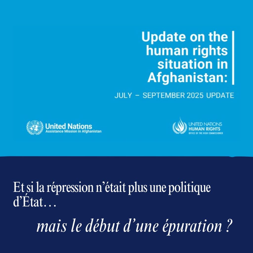 Afghanistan, juillet–septembre 2025 : la codification de l’oppression