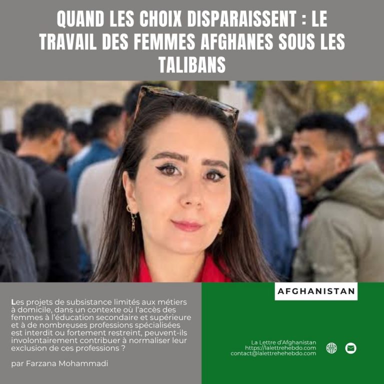 Quand les choix disparaissent : le travail des femmes afghanes sous les talibans