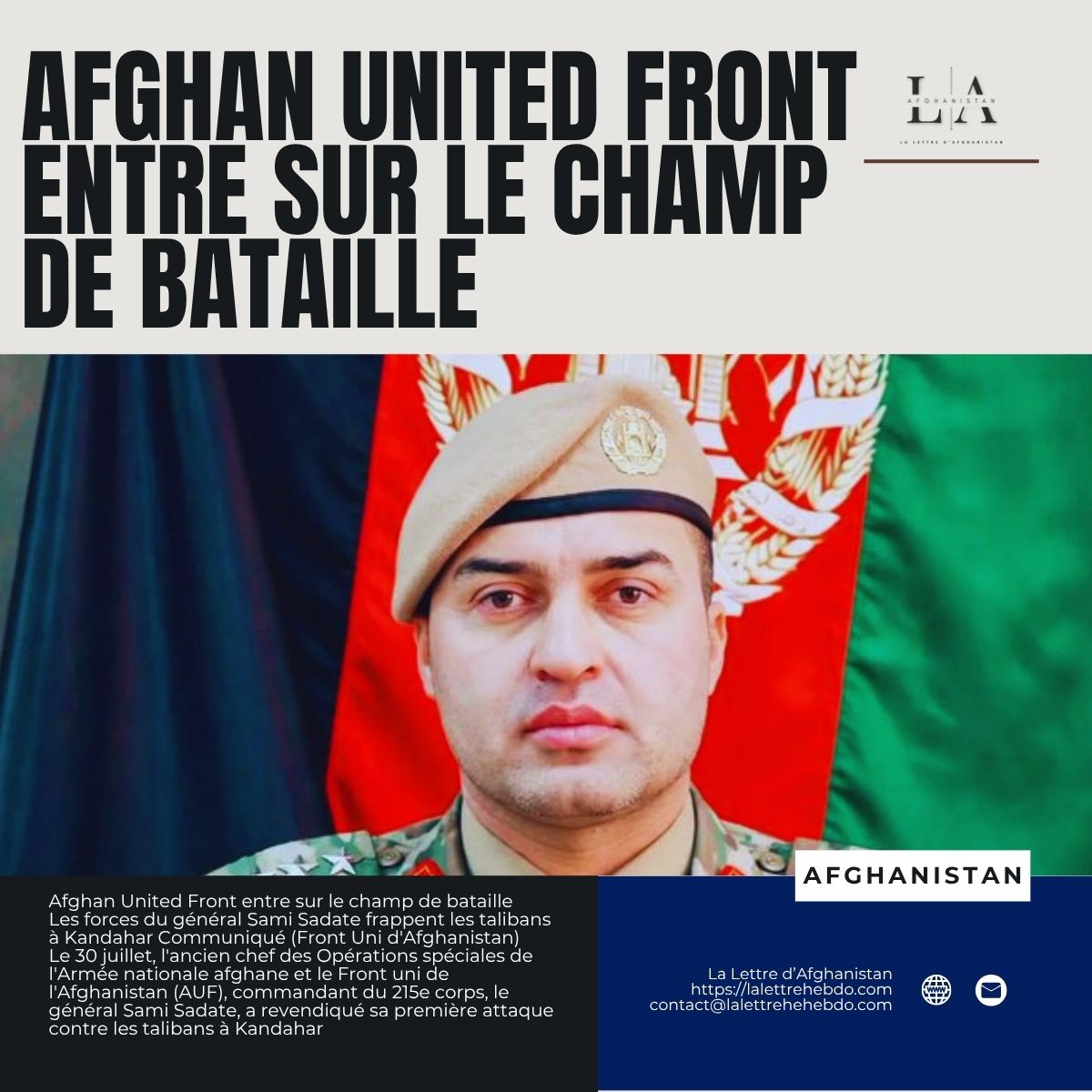 Afghan United Front entre sur le champ de bataille