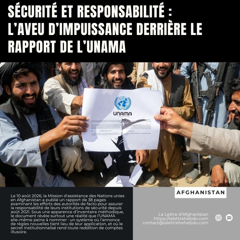 Sécurité et responsabilité : L'aveu d'impuissance de l'UNAMA