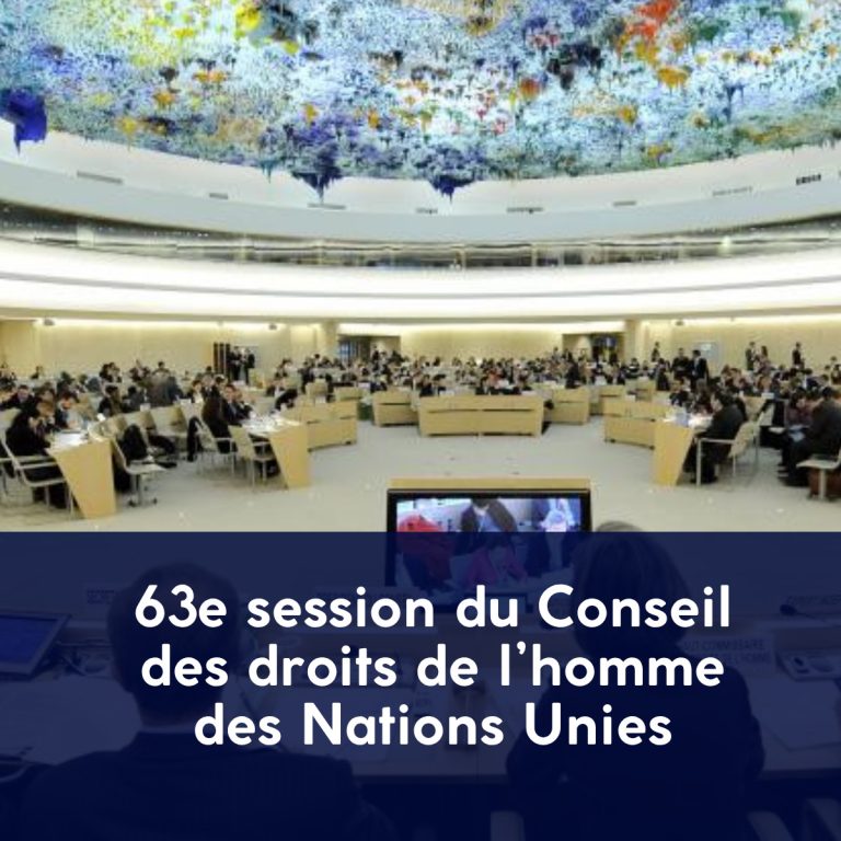 63e session du Conseil des droits de l'homme des Nations Unies