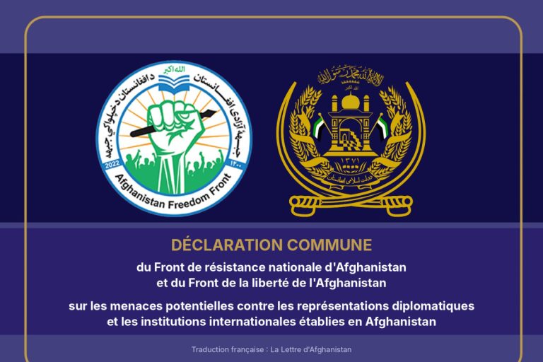Déclaration commune du Front de résistance nationale d’Afghanistan et du Front de la liberté d’Afghanistan